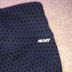Navy blue polka dot athletic leggings